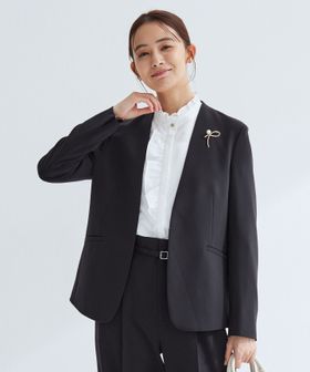 green label relaxing/［size SHORTあり］パウドレ ノーラペル ジャケット ウォッシャブル ストレッチ/ノーカラージャケット