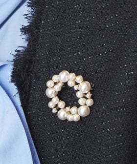 green label relaxing/サークル フェイクパール パヴェ ブローチ/ブローチ / コサージュ