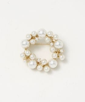 green label relaxing/サークル フェイクパール パヴェブ ローチ/ブローチ / コサージュ