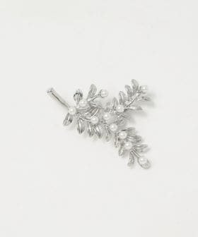 green label relaxing/リーフ＆フェイクパール ブローチ/ブローチ / コサージュ