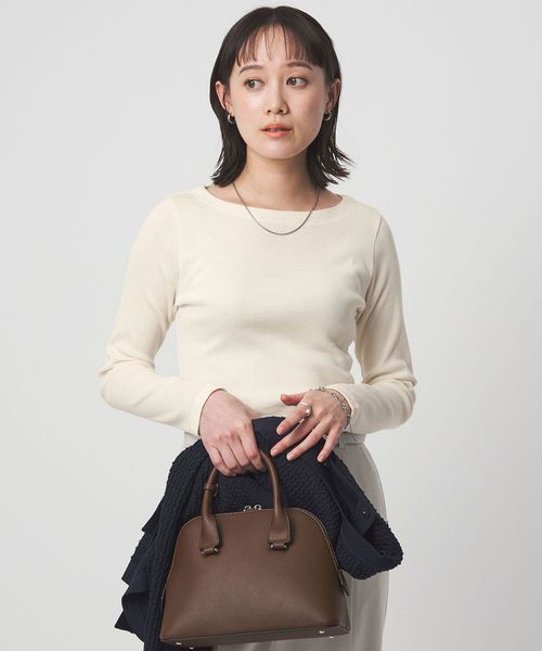 green label relaxing/ラメ リブ ボートネック カットソー/Tシャツ / カットソー