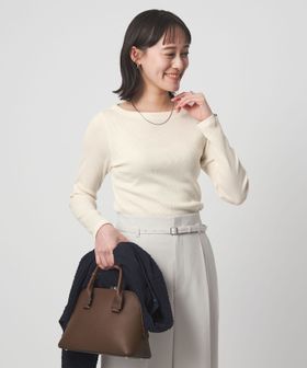 green label relaxing/ラメ リブ ボートネック カットソー/Tシャツ / カットソー