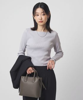 green label relaxing/ラメ リブ ボートネック カットソー/Tシャツ / カットソー