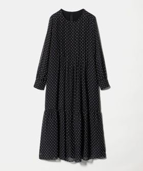 green label relaxing/ドット シアー ティアード ワンピース/ドレス
