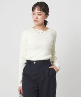 green label relaxing/＜1_OF MINE＞リブ アシンメトリー ネック プルオーバー ニット/ニット / セーター