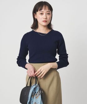 green label relaxing/＜1_OF MINE＞リブ アシンメトリー ネック プルオーバー ニット/ニット / セーター