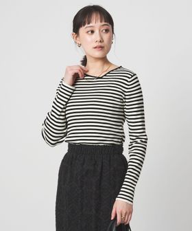 green label relaxing/＜1_OF MINE＞リブ アシンメトリー ネック プルオーバー ニット/ニット / セーター