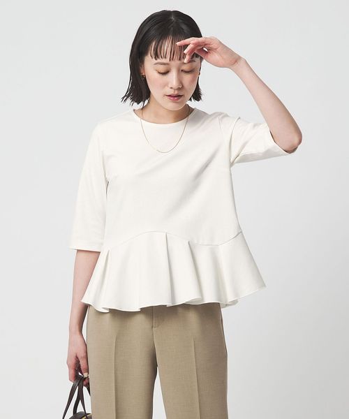 green label relaxing/イレヘム ペプラム ポンチ プルオーバー カットソー 接触冷感 UVカット/Tシャツ / カットソー