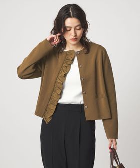 green label relaxing/フロント フリル ニット カーディガン/カーディガン / ボレロ