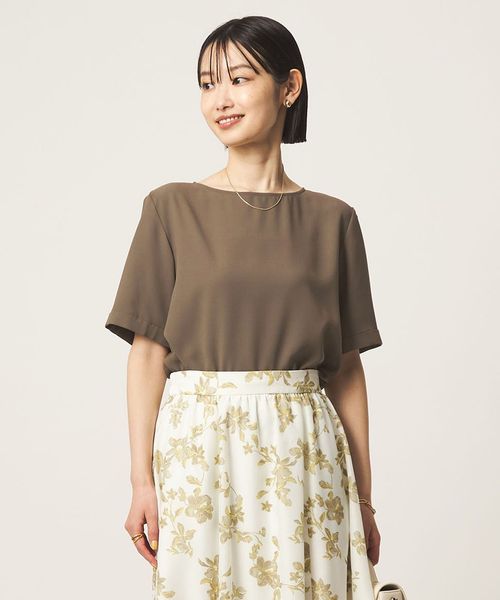 green label relaxing/クルーネック ショートスリーブ ブラウス マシンウォッシャブル UVカット/シャツ / ブラウス