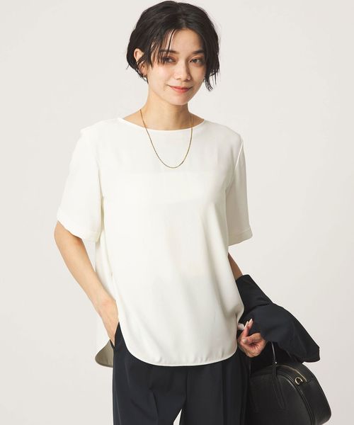 green label relaxing/クルーネック ショートスリーブ ブラウス マシンウォッシャブル UVカット/シャツ / ブラウス