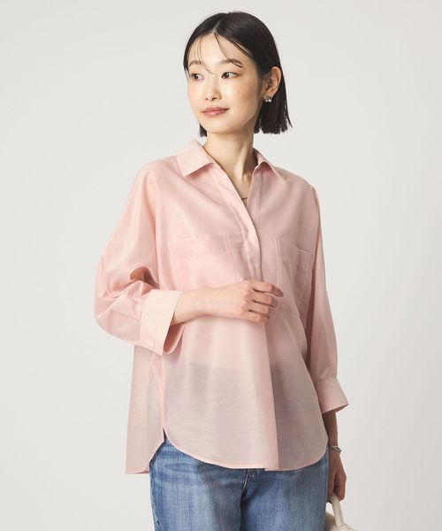 green label relaxing/カールマイヤー スキッパー ポケット シャツ マシンウォッシャブル 通気性/シャツ / ブラウス