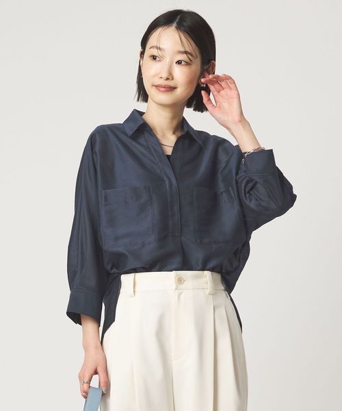 green label relaxing/カールマイヤー スキッパー ポケット シャツ マシンウォッシャブル 通気性/シャツ / ブラウス