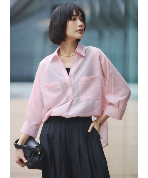 green label relaxing/カールマイヤー スキッパー ポケット シャツ マシンウォッシャブル 通気性/シャツ / ブラウス