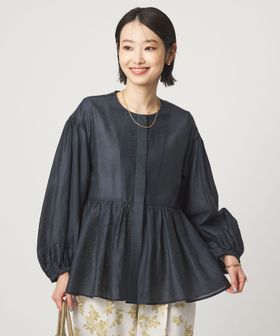 green label relaxing/［size SHORTあり］fleurie(フルリー) シアー ノーカラー ジャケット 接触冷感/ノーカラージャケット