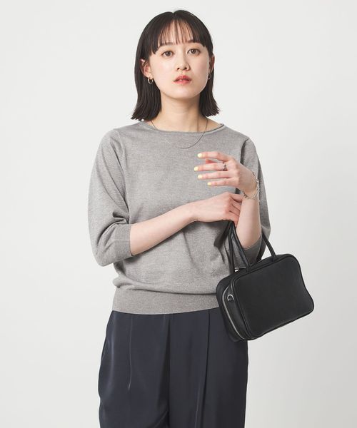 green label relaxing/ラメ 6分袖 ニット プルオーバー/ニット / セーター