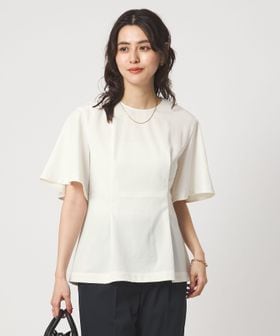 green label relaxing/［size SHORTあり］サラフール タック ブラウス ストレッチ 接触冷感 UVカット/シャツ / ブラウス