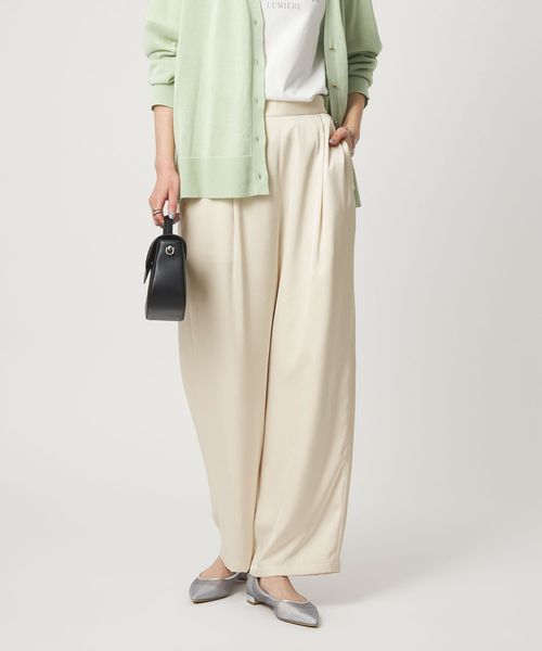 green label relaxing/サテン パンツ/イージーパンツ