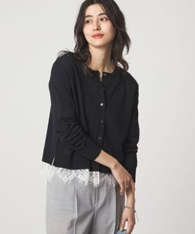 green label relaxing/裾レース ドッキング ニット カーディガン/カーディガン / ボレロ