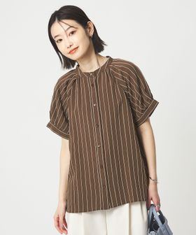 green label relaxing/スタンド ストライプ ブラウス/シャツ / ブラウス