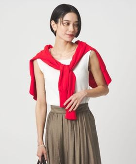 green label relaxing/ブライトリブ デコルテ フレンチスリーブ プルオーバー カットソー/Tシャツ / カットソー