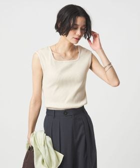 green label relaxing/ブライトリブ デコルテ フレンチスリーブ プルオーバー カットソー/Tシャツ / カットソー