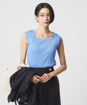 green label relaxing/ブライトリブ デコルテ フレンチスリーブ プルオーバー カットソー/Tシャツ / カットソー