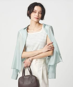 green label relaxing/ブライトリブ デコルテ フレンチスリーブ プルオーバー カットソー/Tシャツ / カットソー