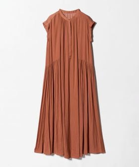 green label relaxing/サテン ギャザー フレンチスリーブ ワンピース/ワンピース