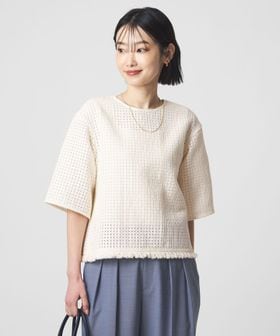 green label relaxing/ラティス ツイードライク プルオーバー/シャツ / ブラウス