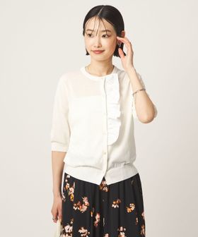 green label relaxing/フリル ショートスリーブ ニット カーディガン/カーディガン / ボレロ