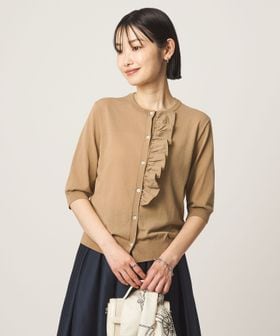 green label relaxing/フリル ショートスリーブ ニット カーディガン/カーディガン / ボレロ