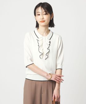 green label relaxing/フリル ポロニット/ニット / セーター