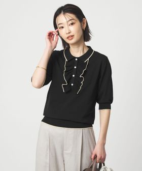 green label relaxing/フリル ポロニット/ニット / セーター