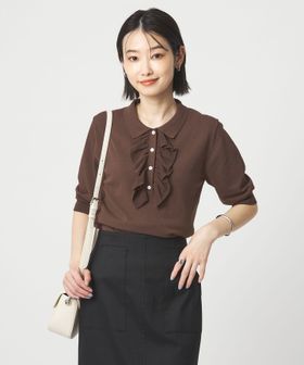 green label relaxing/フリル ポロニット/ニット / セーター