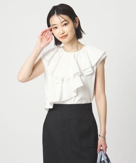 green label relaxing/ランダム フリル ドッキング カットソー 接触冷感/Tシャツ / カットソー