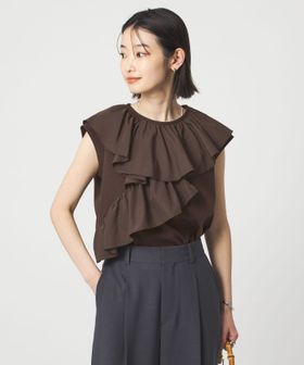 green label relaxing/ランダム フリル ドッキング カットソー 接触冷感/Tシャツ / カットソー