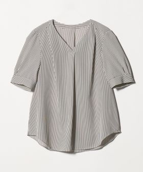 green label relaxing/Vネック ショートスリーブ ブラウス マシンウォッシャブル /シャツ / ブラウス