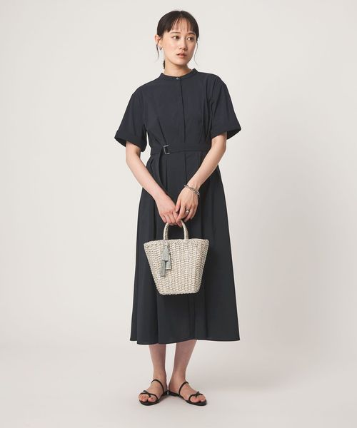 green label relaxing/ベルト フレア ワンピース マシンウォッシャブル 吸水速乾 /ワンピース