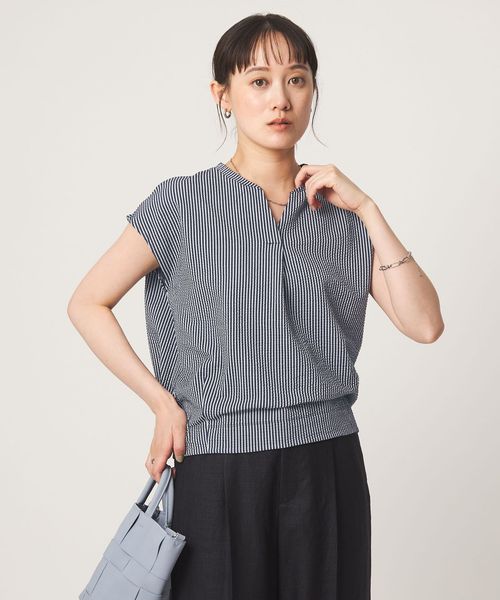 green label relaxing/サッカー タック フレンチスリーブ カットソー UVカット/Tシャツ / カットソー