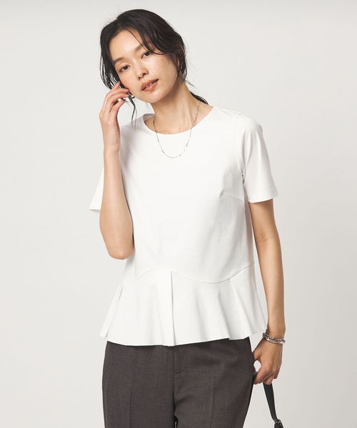 green label relaxing/スムース イレヘム ペプラム カットソー 接触冷感/Tシャツ / カットソー