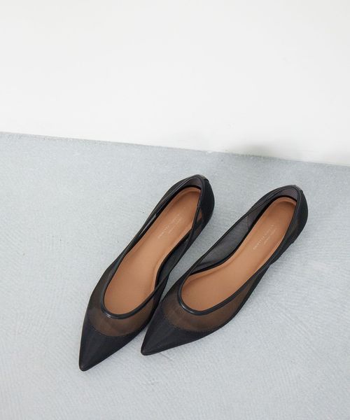 green label relaxing/ポインテッド チュール フラットシューズ/フラットシューズ