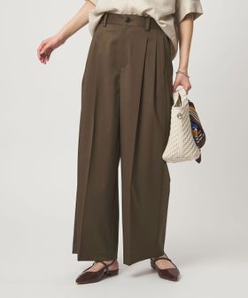 green label relaxing/［size SHORT/TALLあり］ツイル イージー ワイド パンツ/スラックス