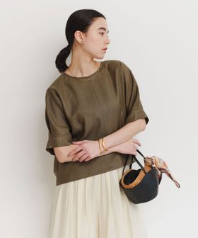 green label relaxing/リネンライク ブラウス マシンウォッシャブル ストレッチ UVカット/シャツ / ブラウス