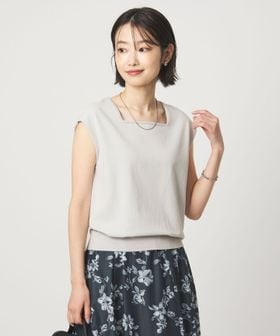 green label relaxing/HIYOKE スクエアネック フレンチスリーブ ニット/ニット / セーター