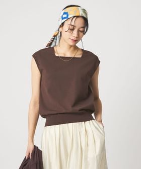 green label relaxing/HIYOKE スクエアネック フレンチスリーブ ニット/ニット / セーター