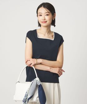 green label relaxing/HIYOKE スクエアネック フレンチスリーブ ニット/ニット / セーター