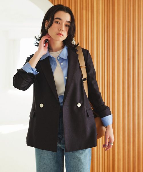 green label relaxing/［size SHORTあり］リネンライク 2B ジャケット/テーラードジャケット