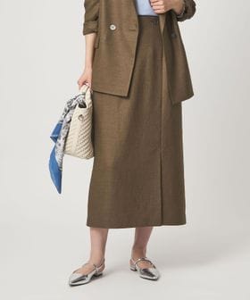 green label relaxing/［size SHORTあり］リネンライク スリット タイト スカート/ミモレ / ロング