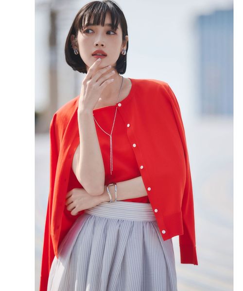 green label relaxing/HIYOKE クルーネック ニット カーディガン マシンウォッシャブル 接触冷感 UVカット 遮熱/カーディガン / ボレロ